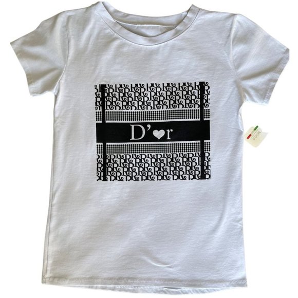 Italy Moda White D'❤️r Print T Shirt - Picture 3 of 3